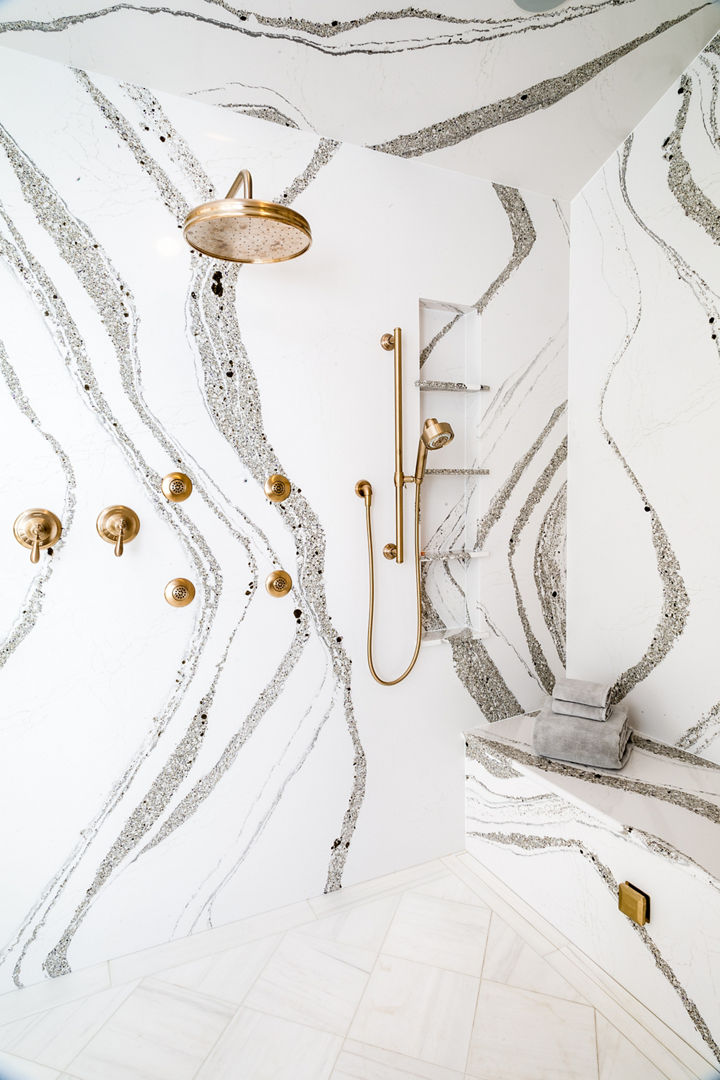 Cambria Annicca quartz bathroom shower wall