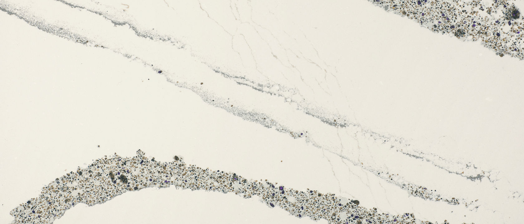 Detailed view of Cambria Annicca™ quartz countertop design