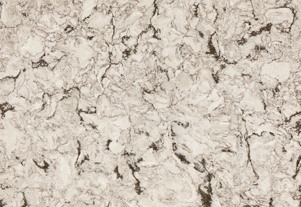 Detailed view of Cambria Axbridge quartz countertop