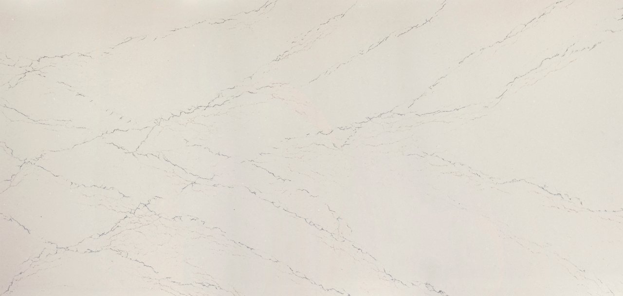 Slab view of Cambria Beckington™ quartz countertop design