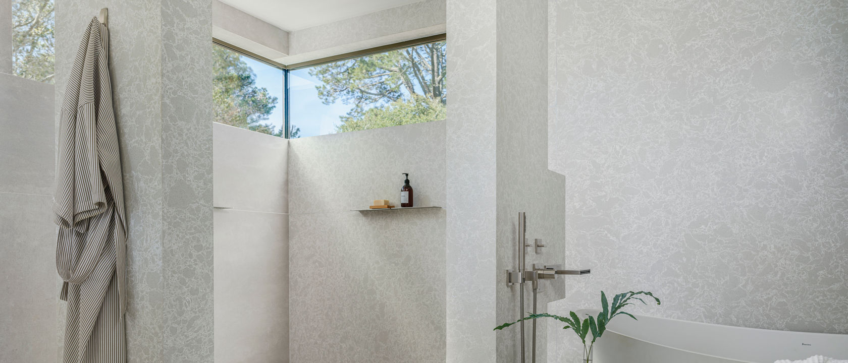 Cambria Big Sur Mist bathroom shower walls