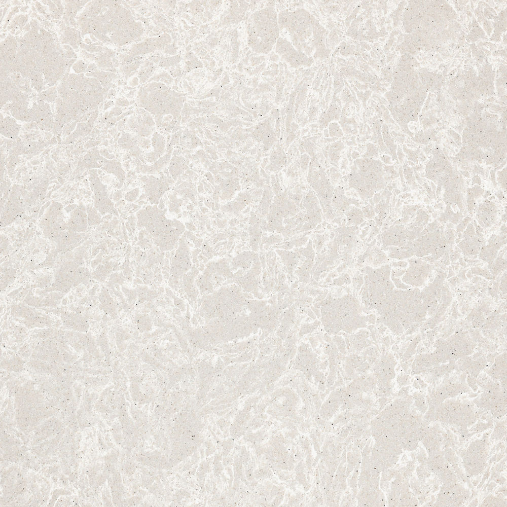 Detailed view of Cambria Big Sur Mist™ quartz countertop design
