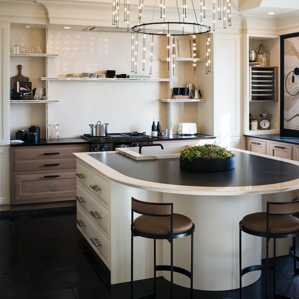 Industrial Loft Kitchen With Turquoise Cabinets and Lime Green Backsplash, Beauty Is Abundant