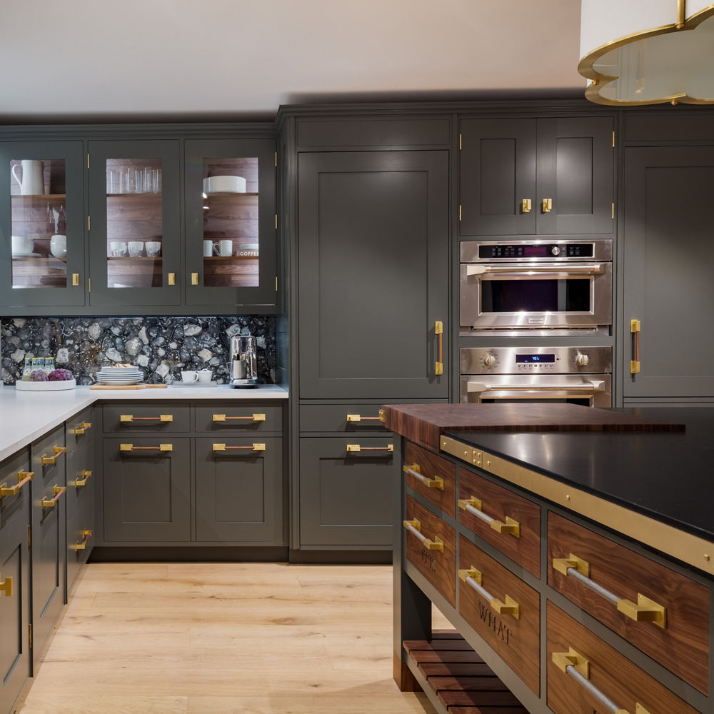 A Kips Bay Decorator Show House Kitchen with Blackpool Matte and White Cliff quartz countertops