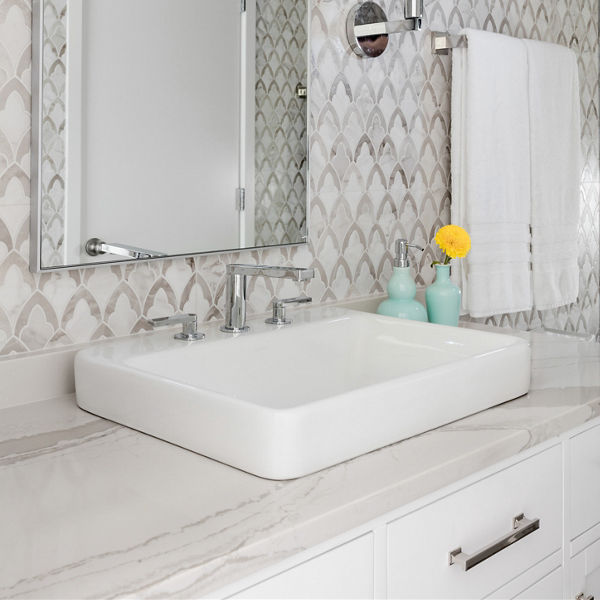 Cambria Brittanicca quartz bathroom vanity