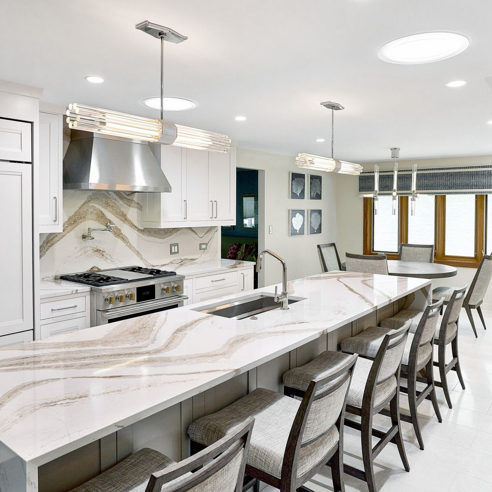 Kitchen featuring Cambria Birttanicca Gold Cool