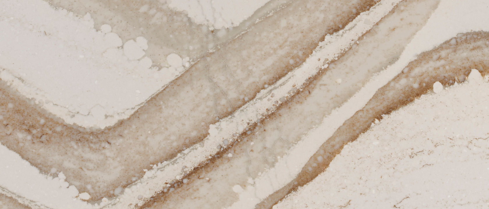 Detailed view of Cambria Brittanicca Gold Warm™ quartz countertop design