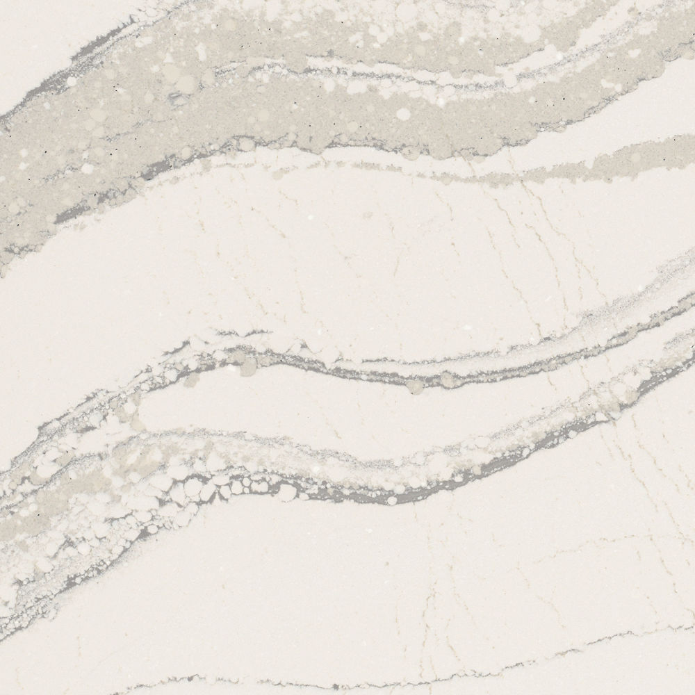 Detailed view of Cambria Brittanicca™ quartz countertop design