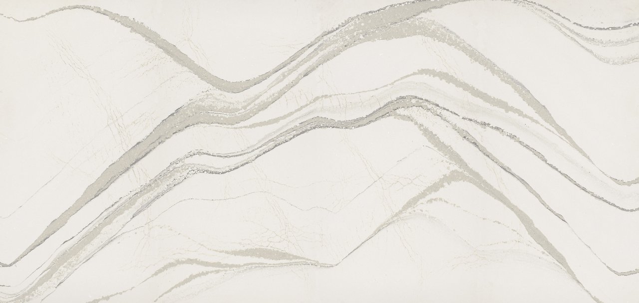 Slab view of Cambria Brittanicca™ quartz countertop design
