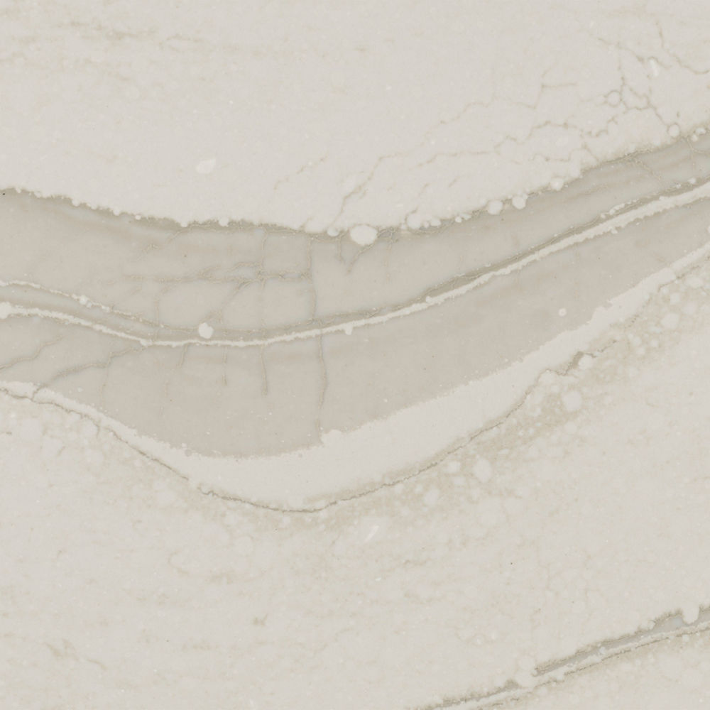 Detailed view of Cambria Brittanicca Warm™ quartz countertop design