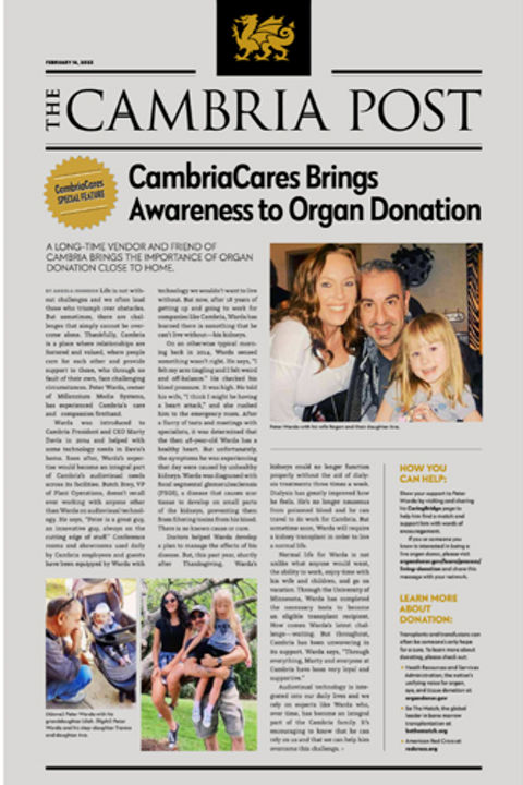 Front page of February 2023 Cambria Post special feature