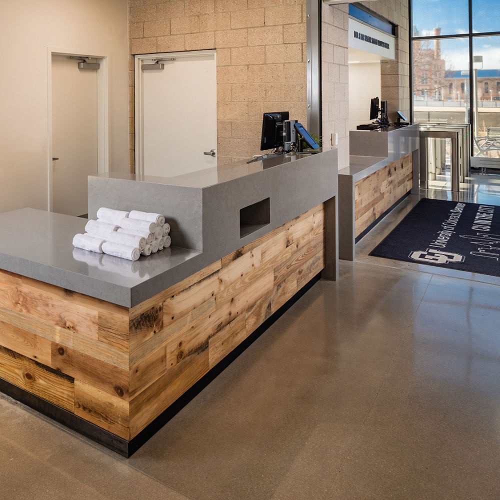 A Carrick quartz reception desk at the University of Colorado 