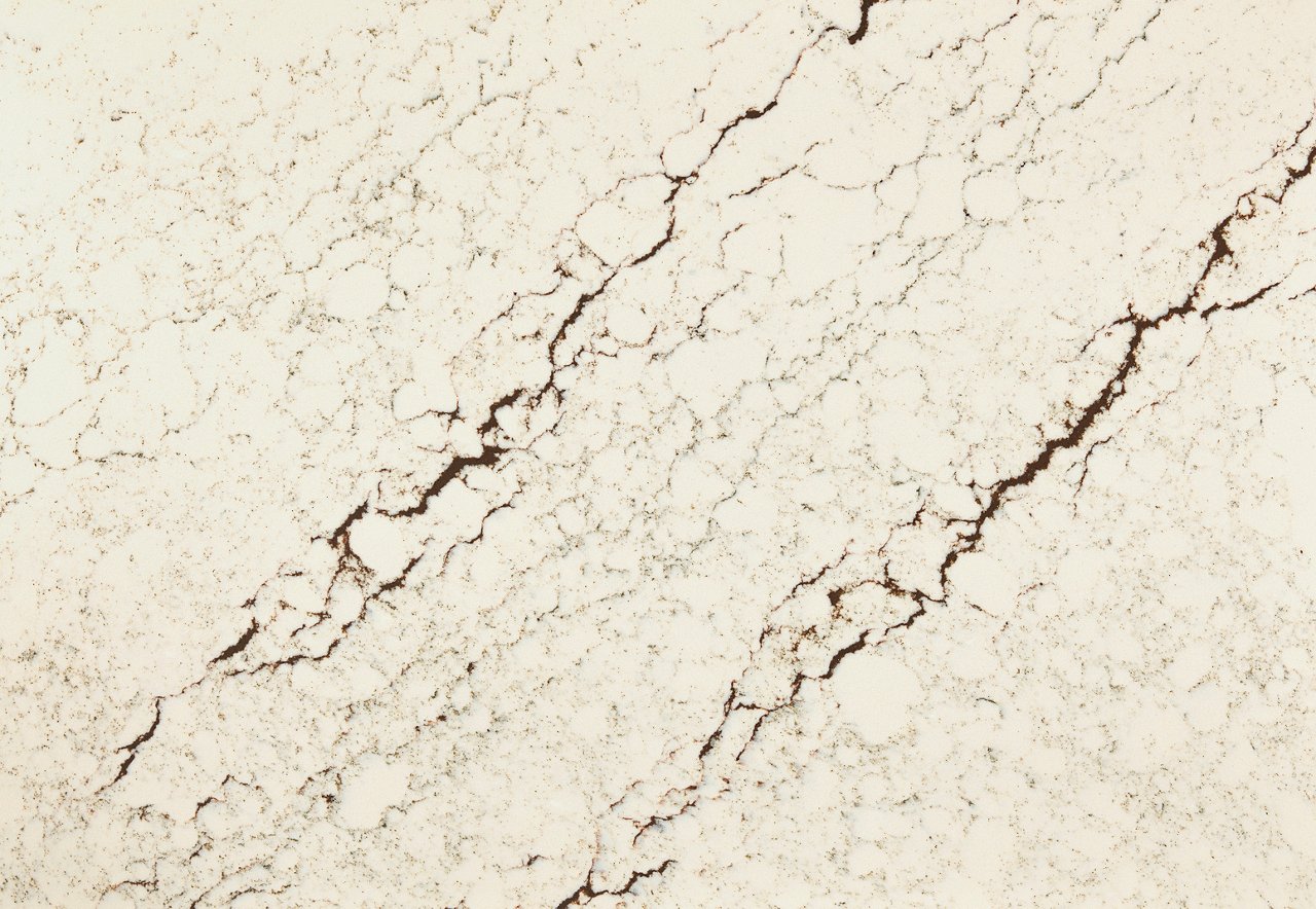 Detailed view of Cambria Cashel™ quartz countertop design