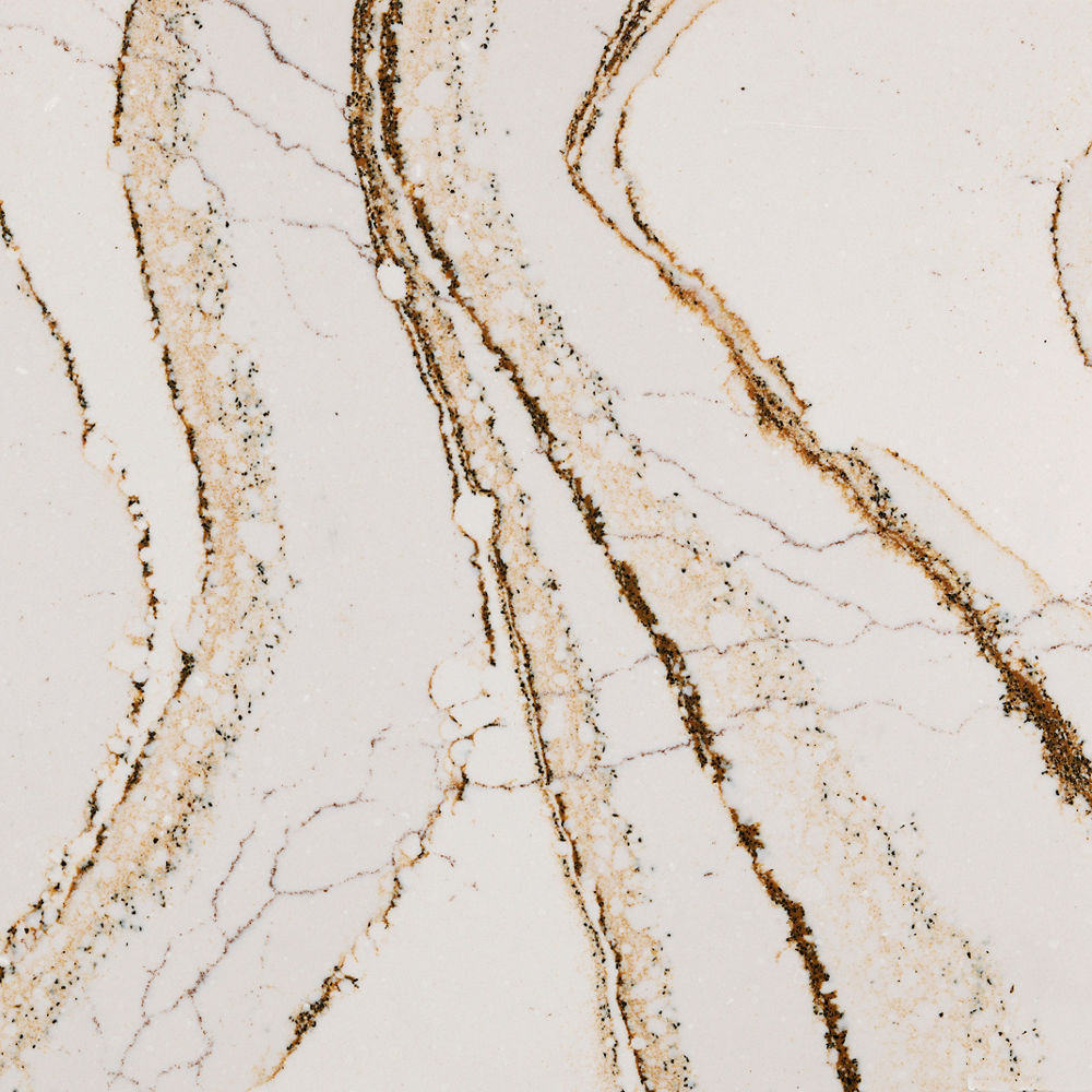 Detailed view of Cambria Clovelly™ quartz countertop design