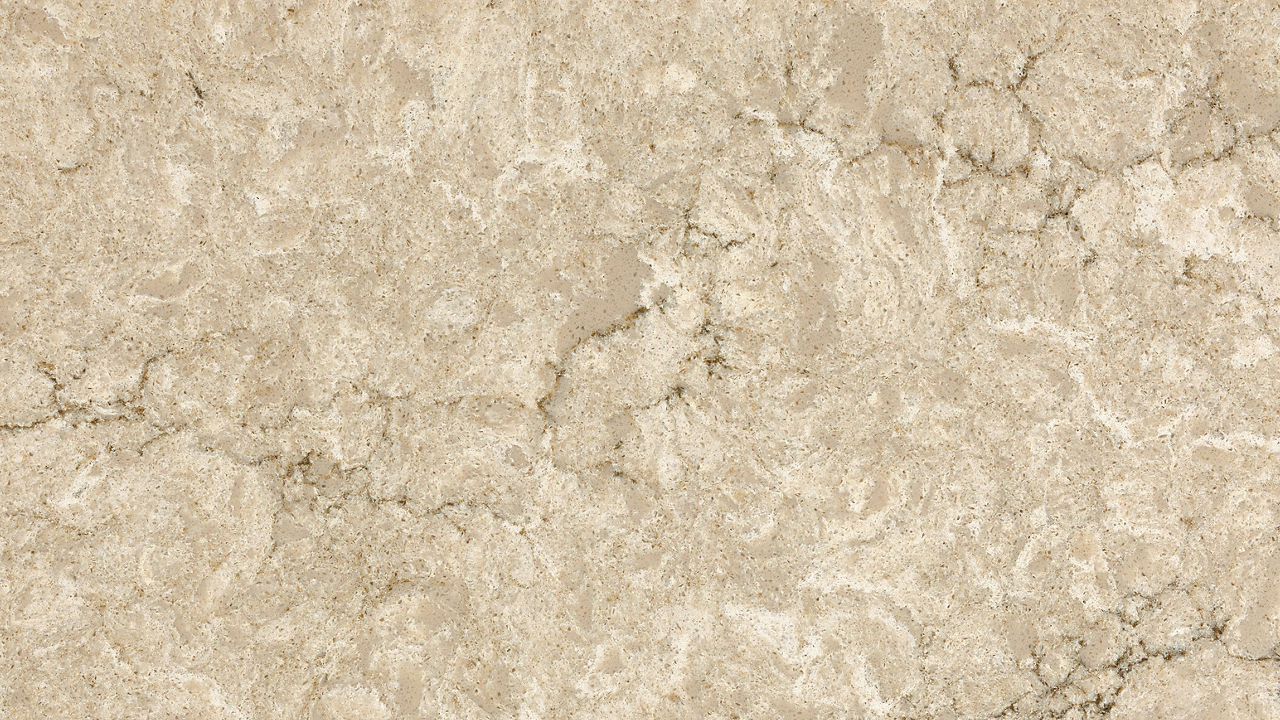 Detailed view of Cambria Copeland quartz countertop