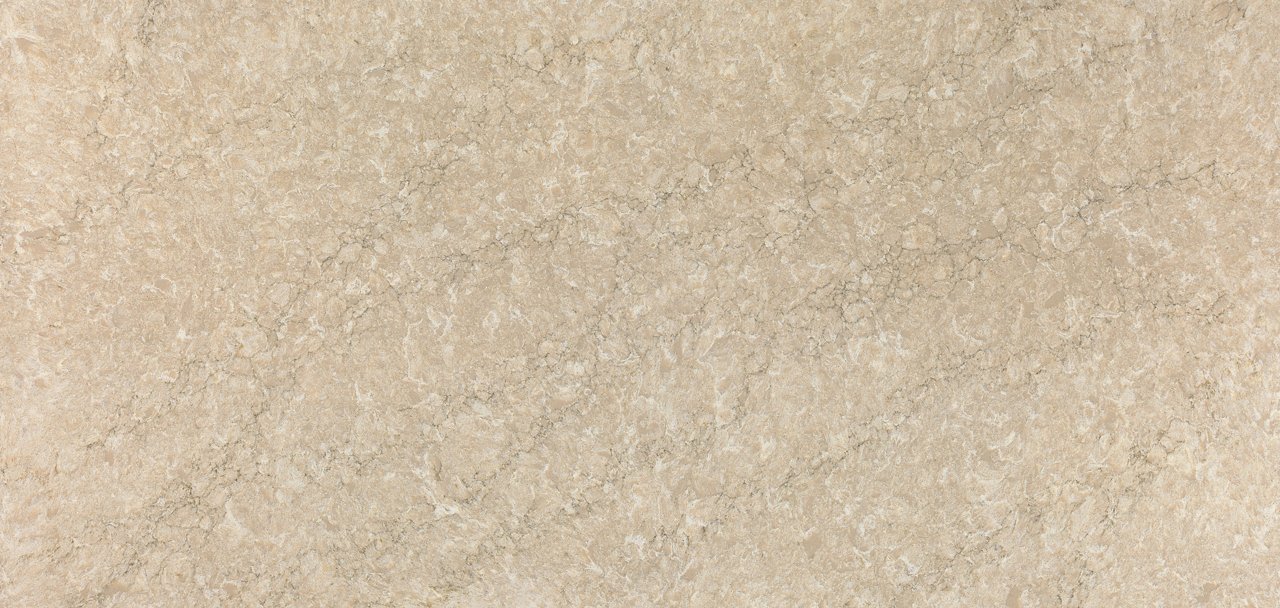Slab view of Cambria Copeland™ quartz countertop design