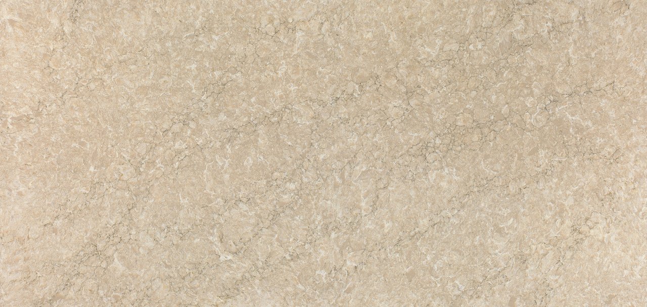 Slab view of Cambria Copeland™ quartz countertop design