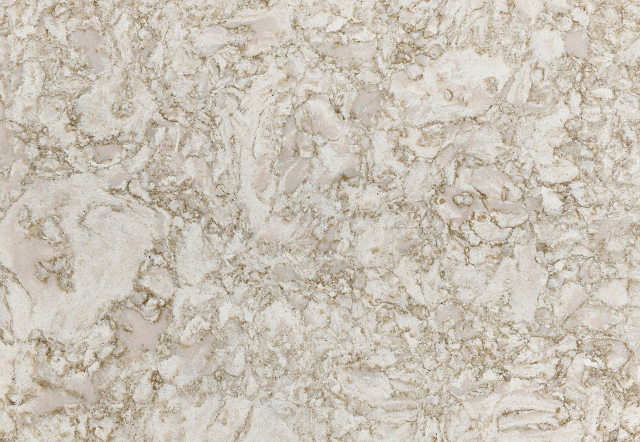 Detailed view of Cambria Crowndale™ quartz countertop design