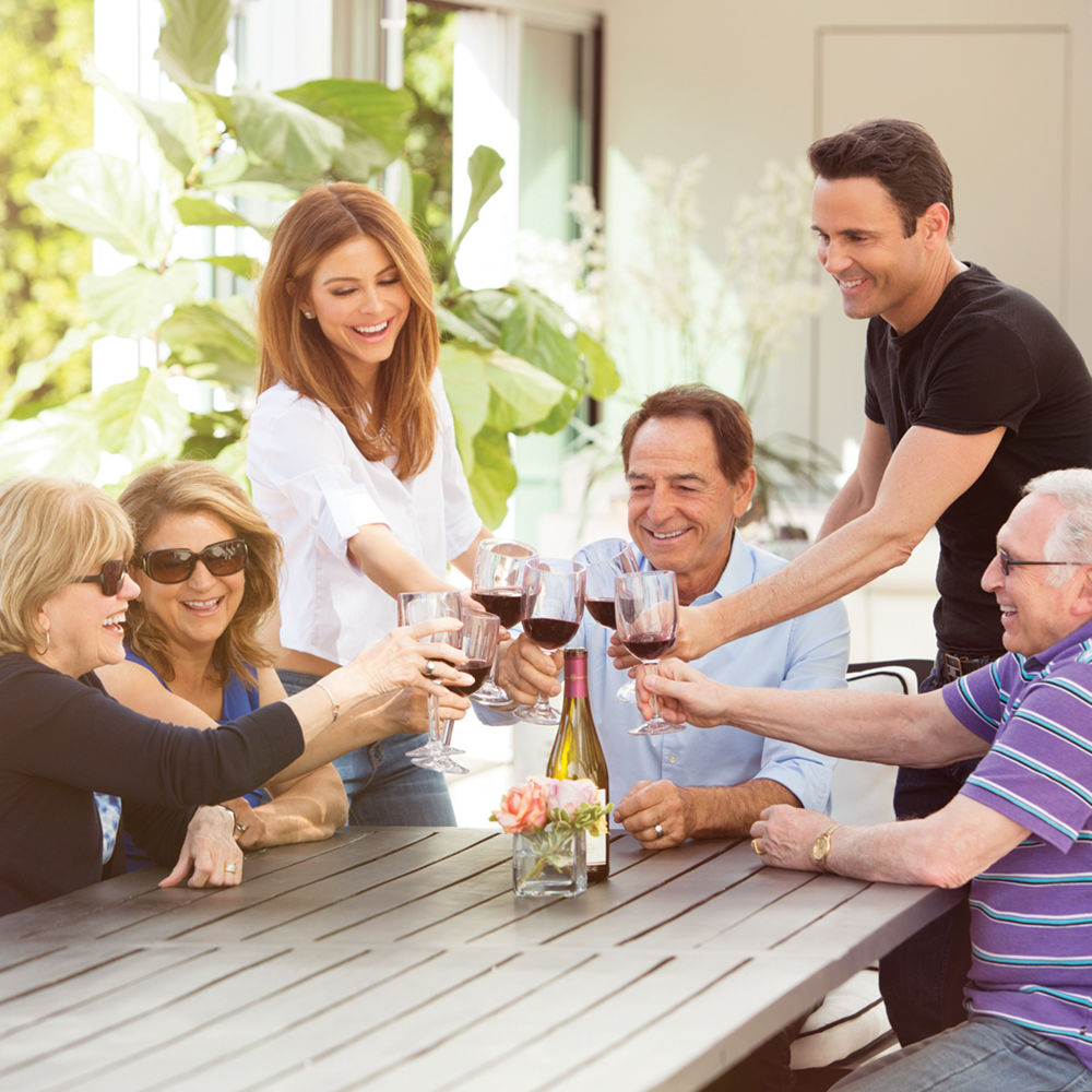 Maria Menounos and her family toasting to good times.