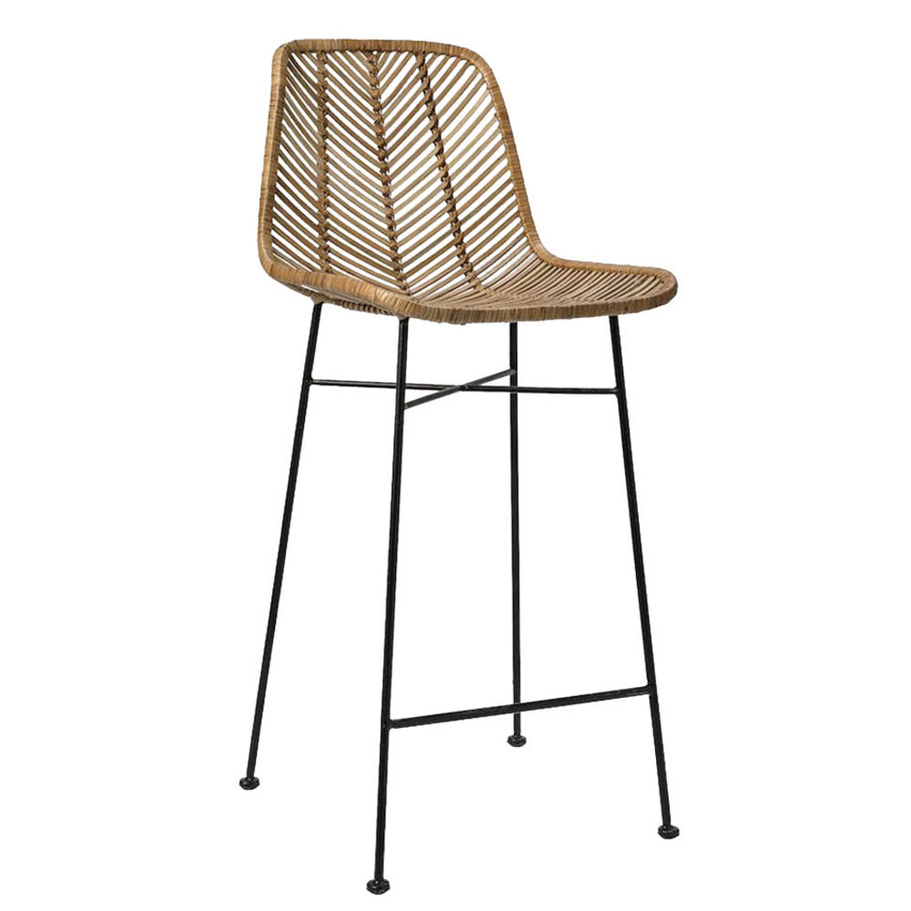 Natural rattan bar stool