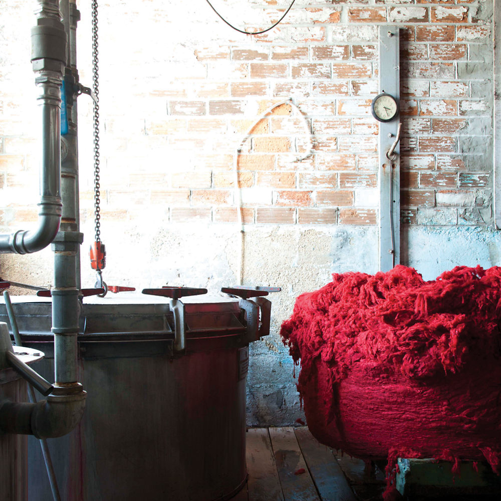 Freshly dyed wool at Fairbault Mills.
