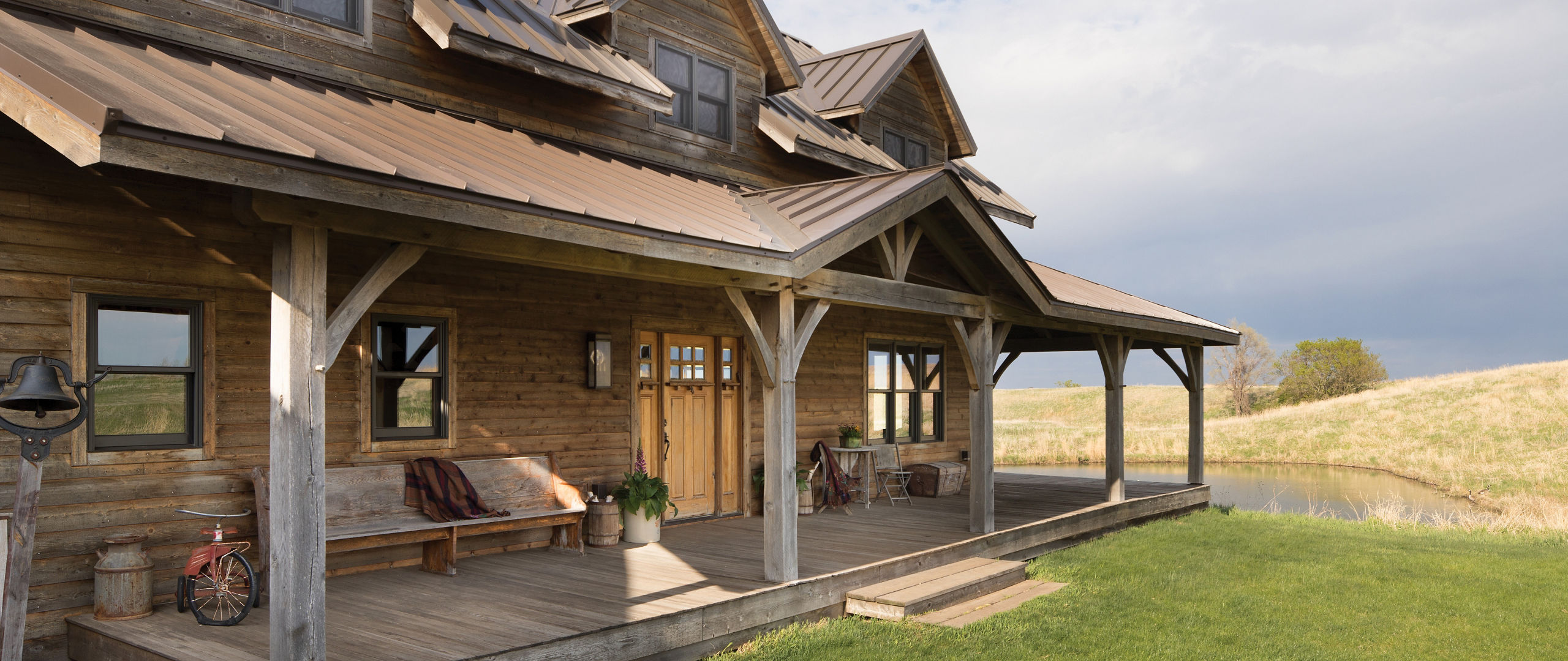 An exterior shot of a lodge in Minnesota. 