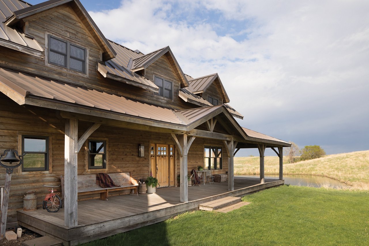 An exterior shot of a lodge in Minnesota. 