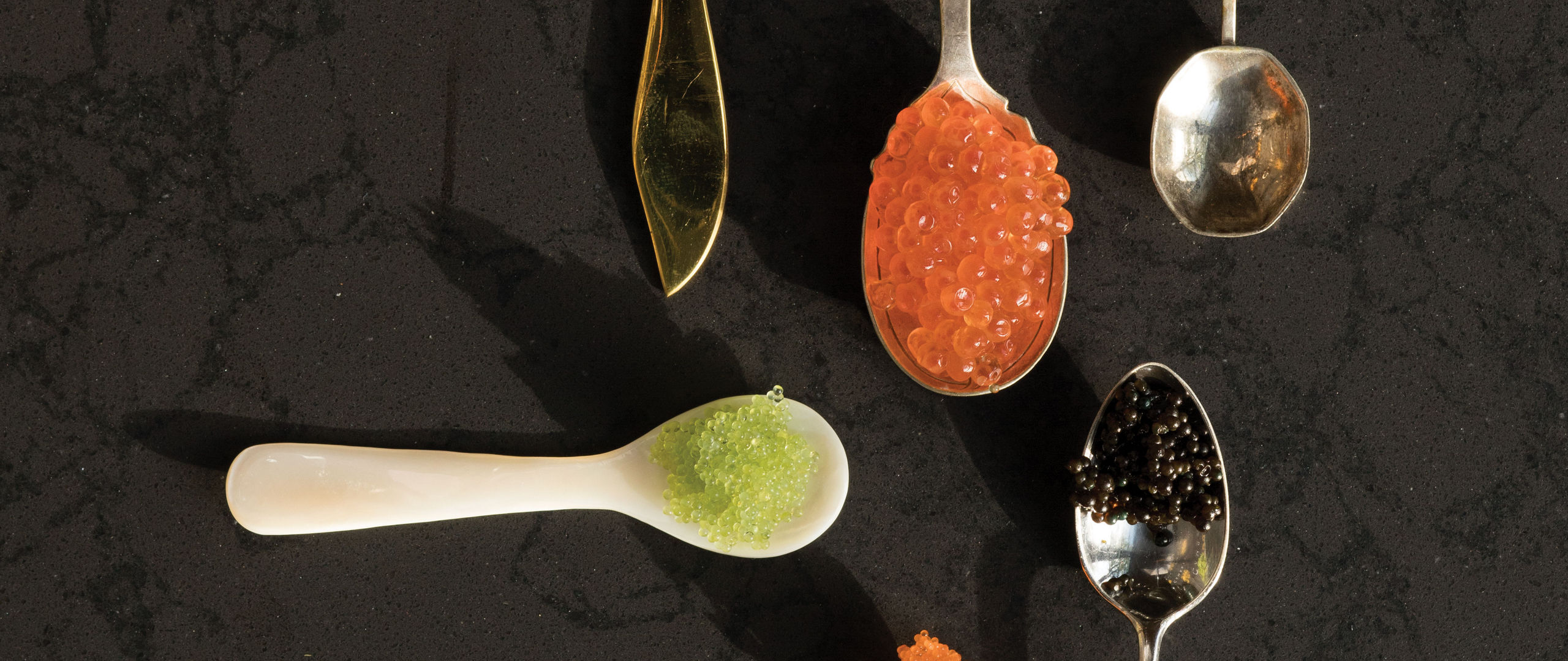 Caviar on spoons