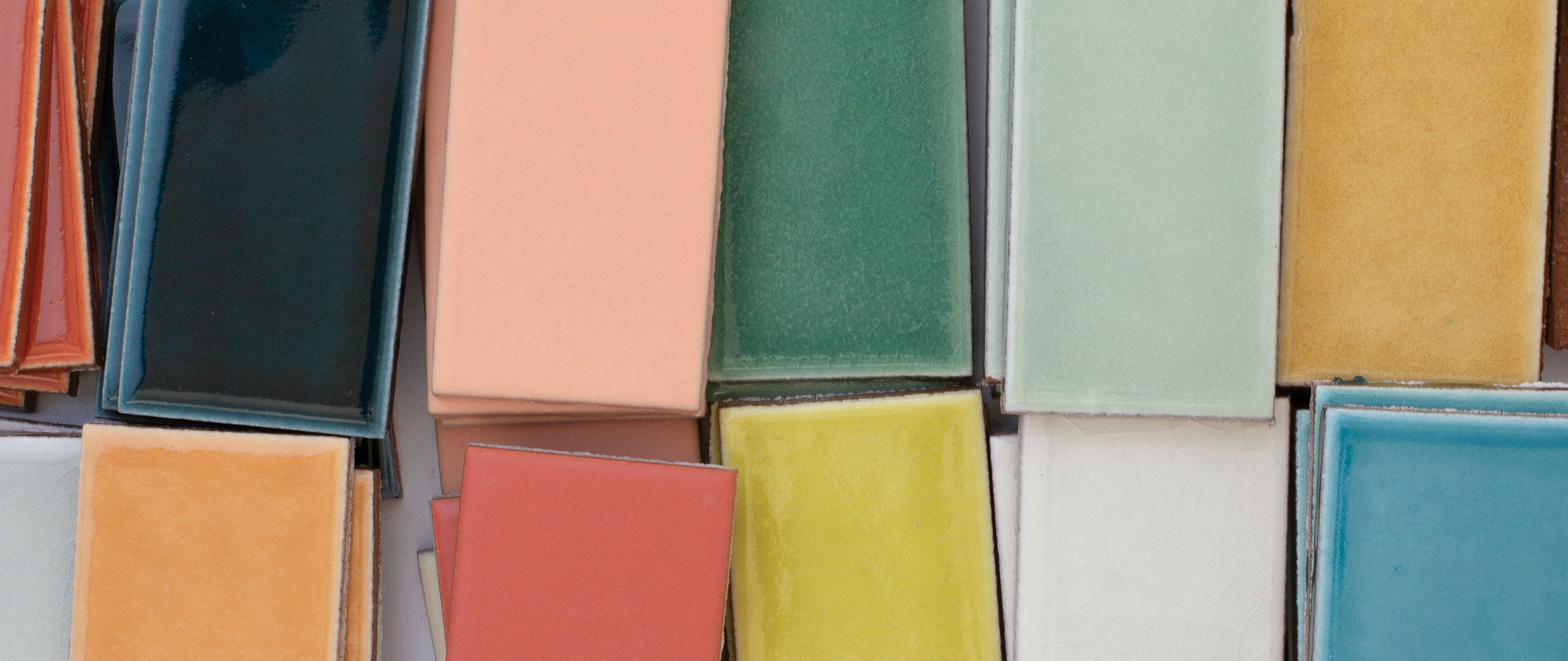 Fireclay tiles in various colors.