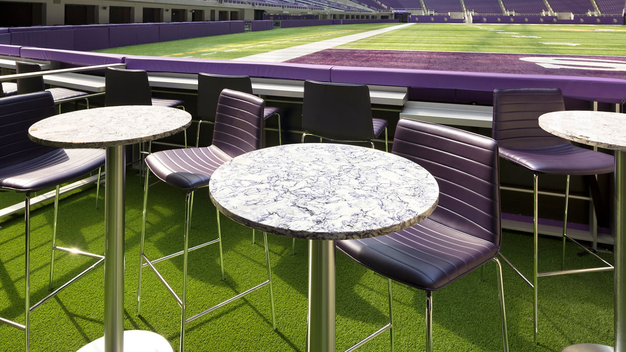 U.S Bank Stadium Suite with custom quartz tables
