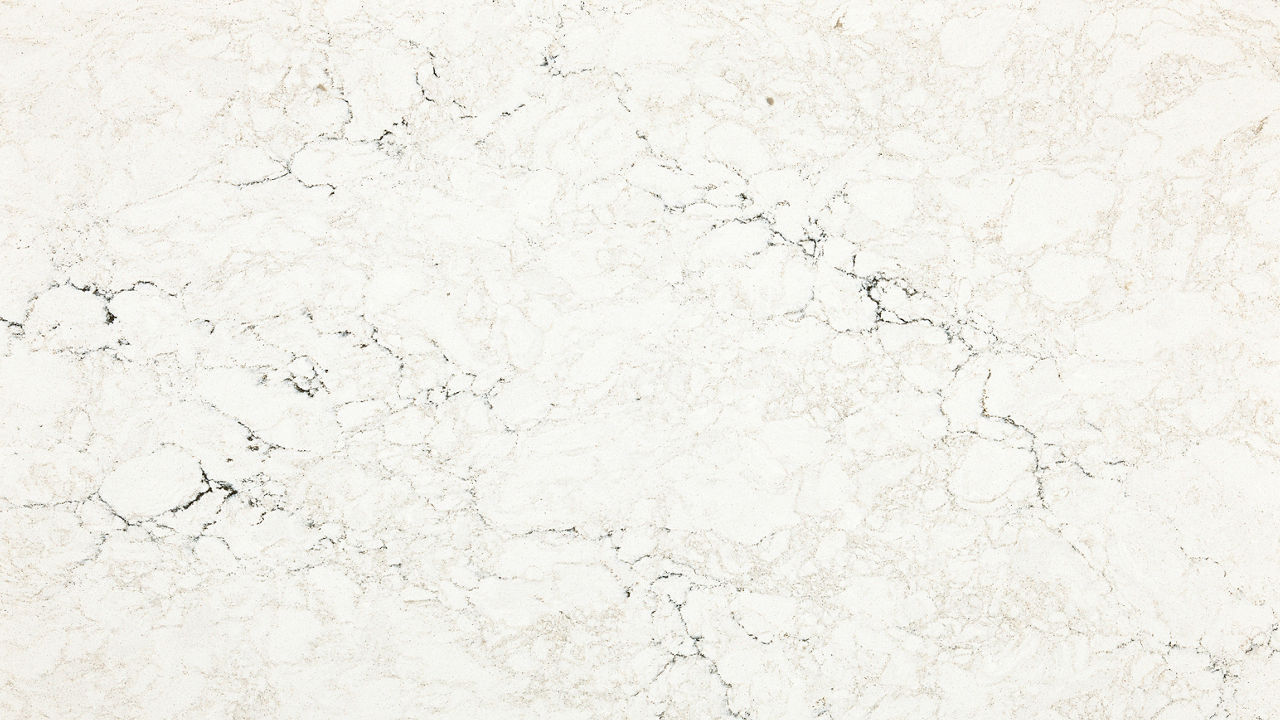 Detailed view of Cambria Dovestone™ quartz countertop design