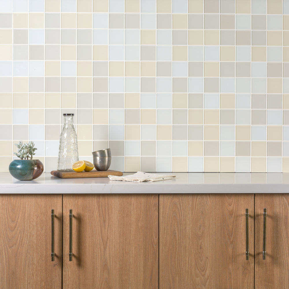 Counter with wooden cabinets and counter with a Cambria Ella Matte quartz countertop.