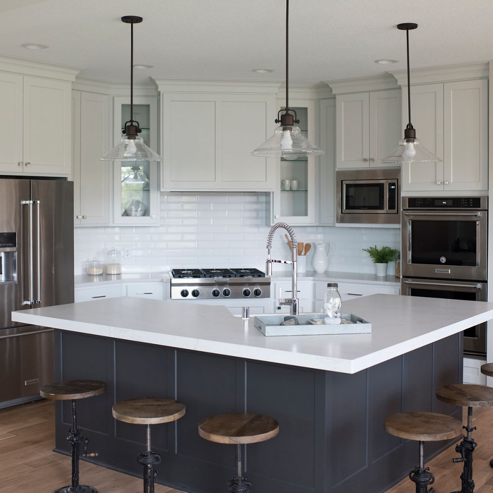 Great little detail! A hidden countertop extension that makes extra counter  space or a table top. Perfect for a small kitchen! Found at Modern  Classic, By Home Trends Magazine