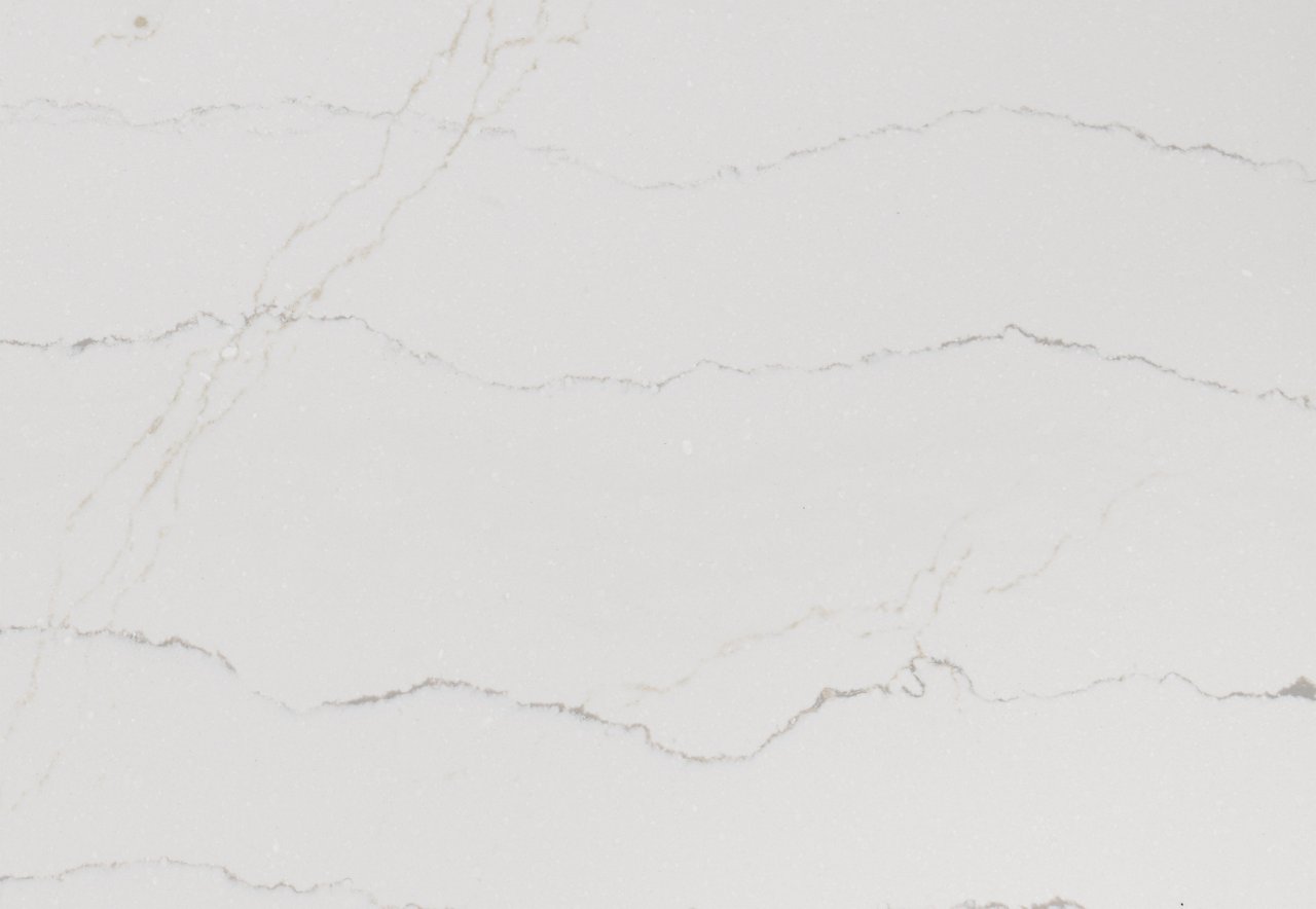 Detailed view of Cambria Ella™ quartz countertop design