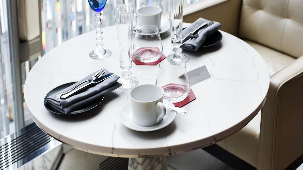 An Ella quartz tabletop in the Baccarat hotel