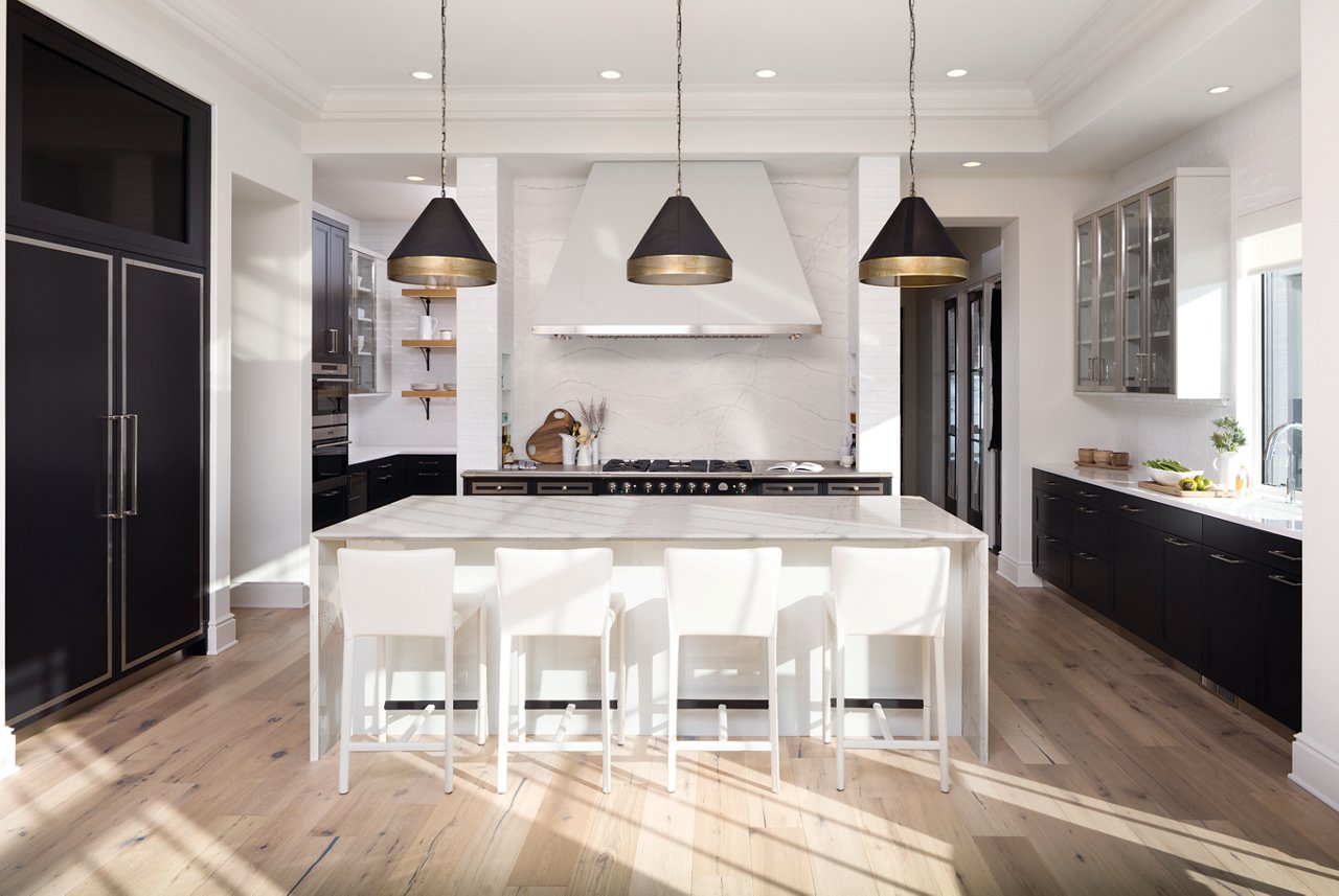 Ella quartz island countertop in kitchen