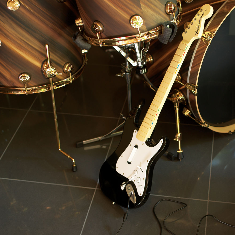 A music practice area with quartz flooring tiles.