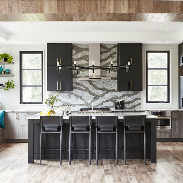 Galloway quartz backsplash in kitchen