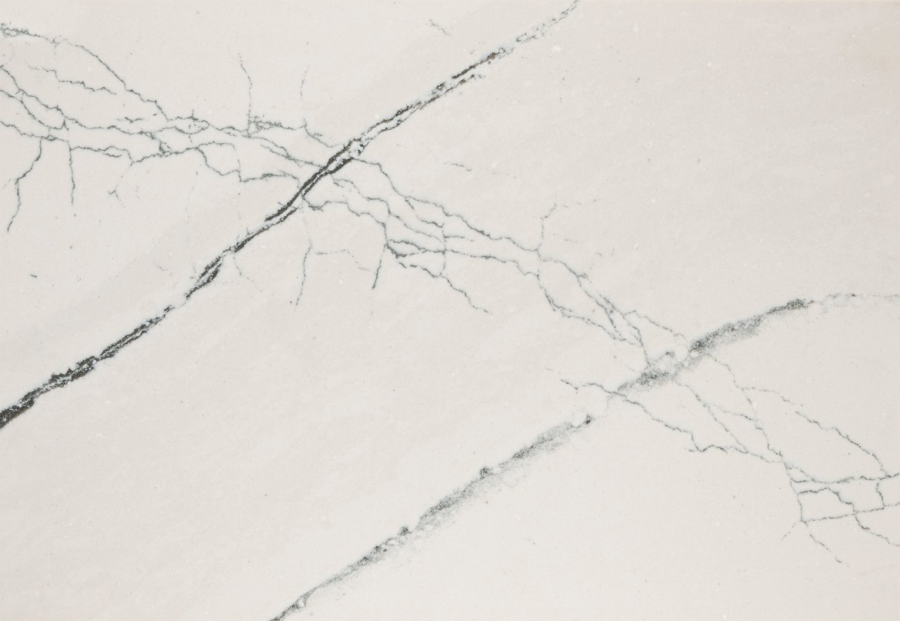 Detailed view of Cambria Gladstone™ quartz countertop design