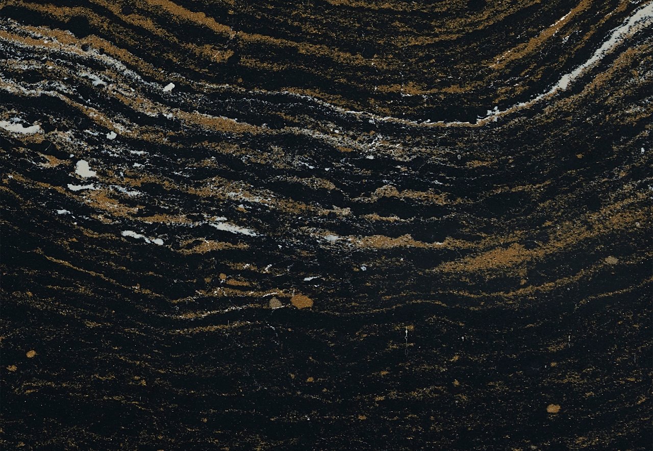 Detailed view of Cambria Golden Dragon quartz countertop