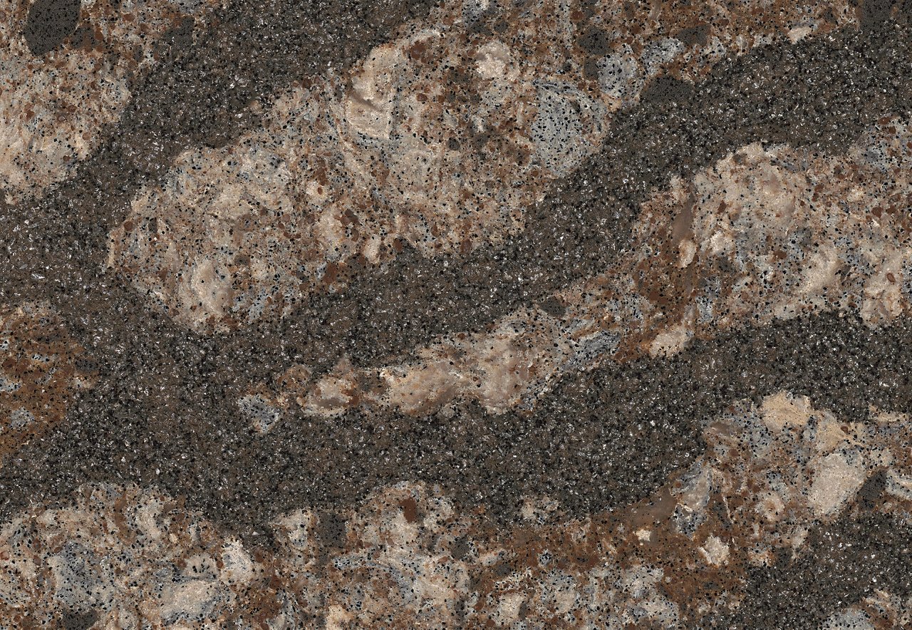 Detailed view of Cambria Harlech quartz countertop design