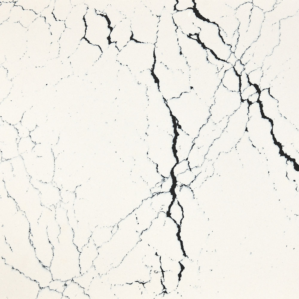 Detailed view of Cambria Hemsworth™ quartz countertop design