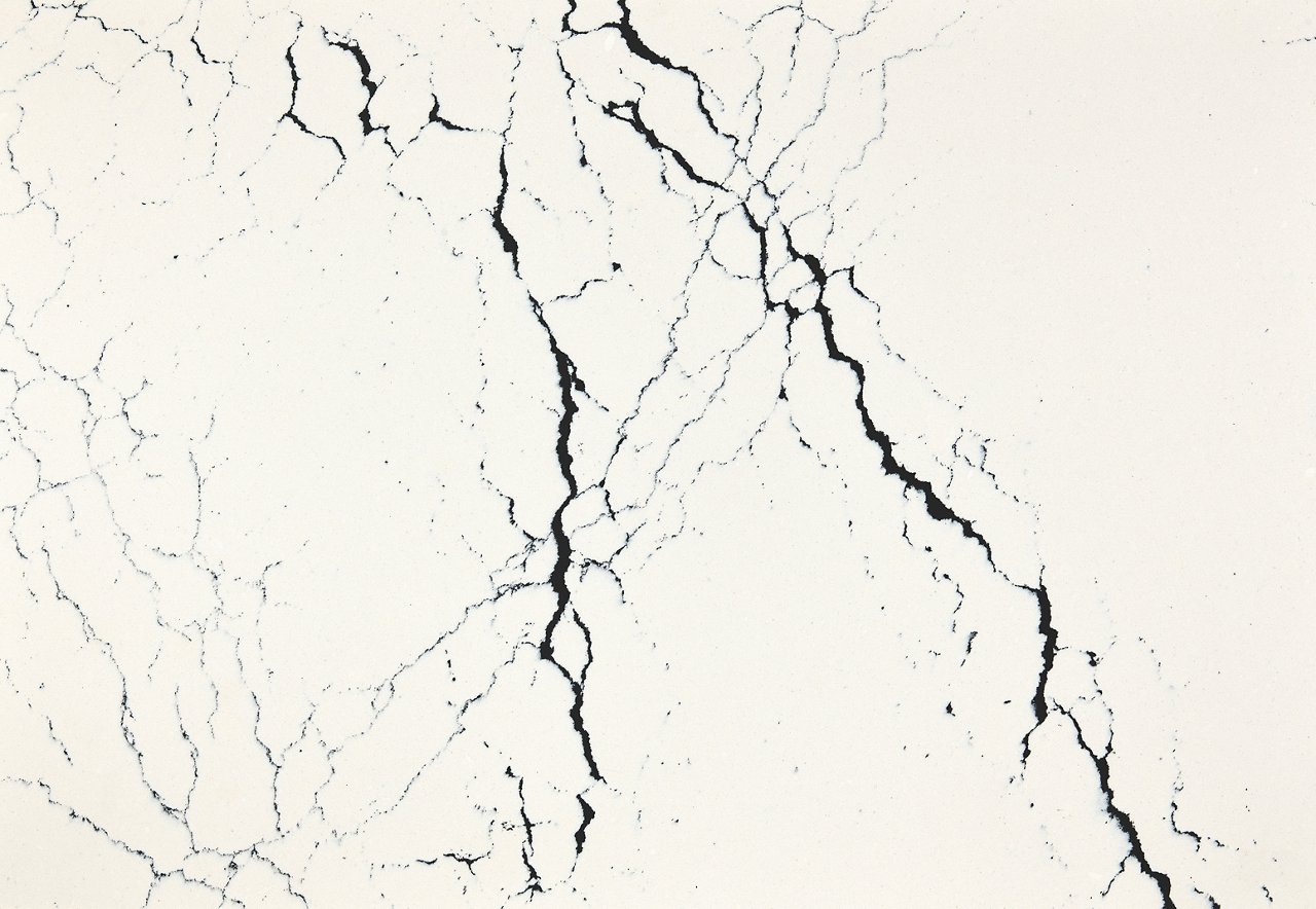 Detailed view of Cambria Hemsworth™ quartz countertop design
