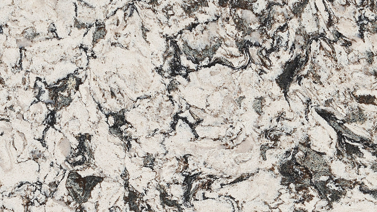 Detailed view of Cambria Huntley™ quartz countertop design