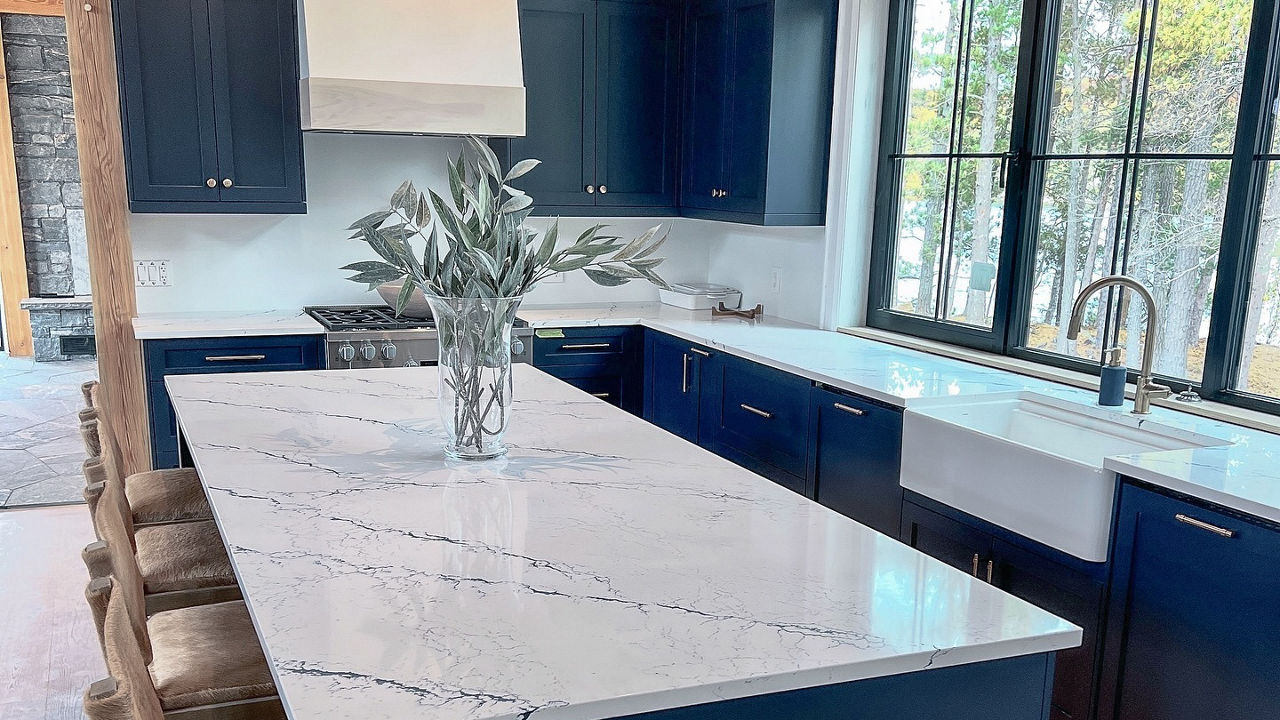 Kitchen featuring Inverness Cobalt countertops