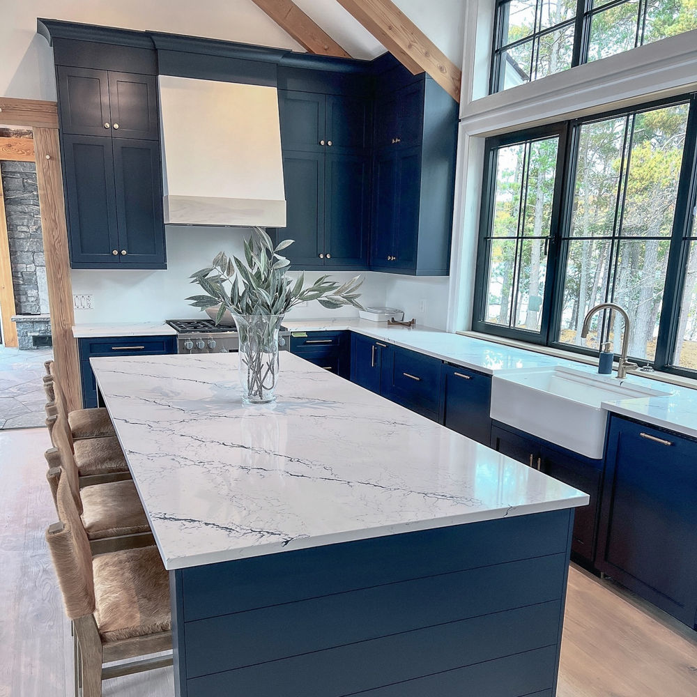 Kitchen featuring Cambria Inverness Cobalt