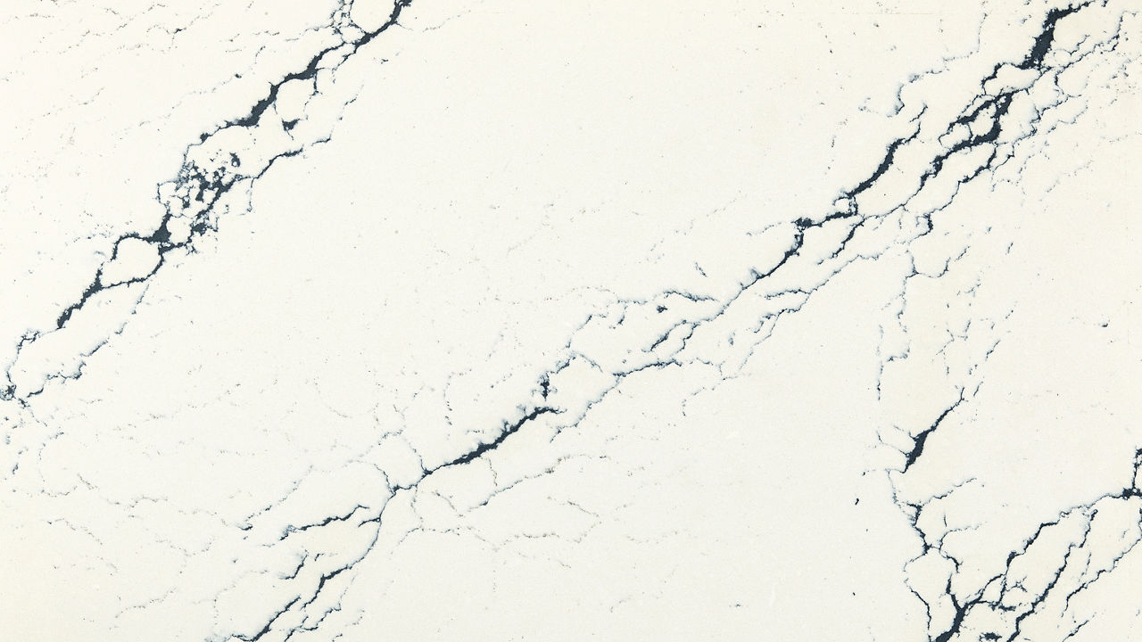 Detailed view of Cambria Inverness Cobalt™ quartz countertop design