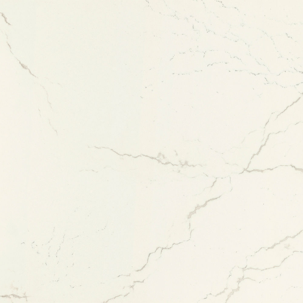 Detailed view of Cambria Inverness Frost™ quartz countertop design