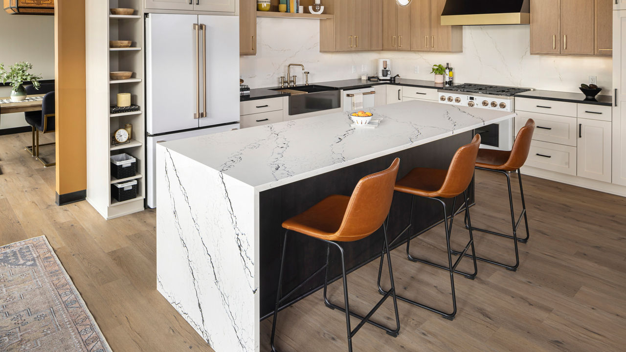 inverness platinum quartz kitchen island