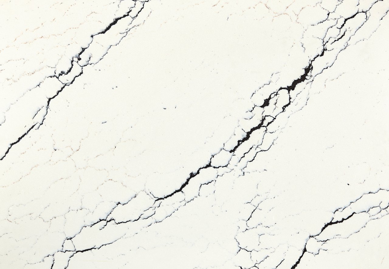 Detailed view of Cambria Inverness™ quartz countertop design